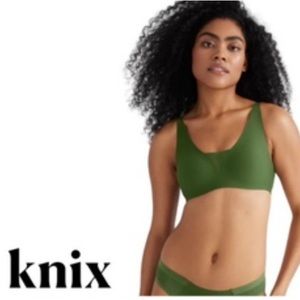 New! Knix Shadow Mesh Bra Green | S